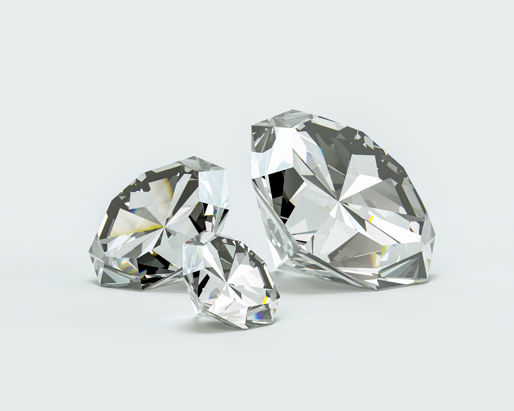 Shiny diamonds elegantly arranged together.