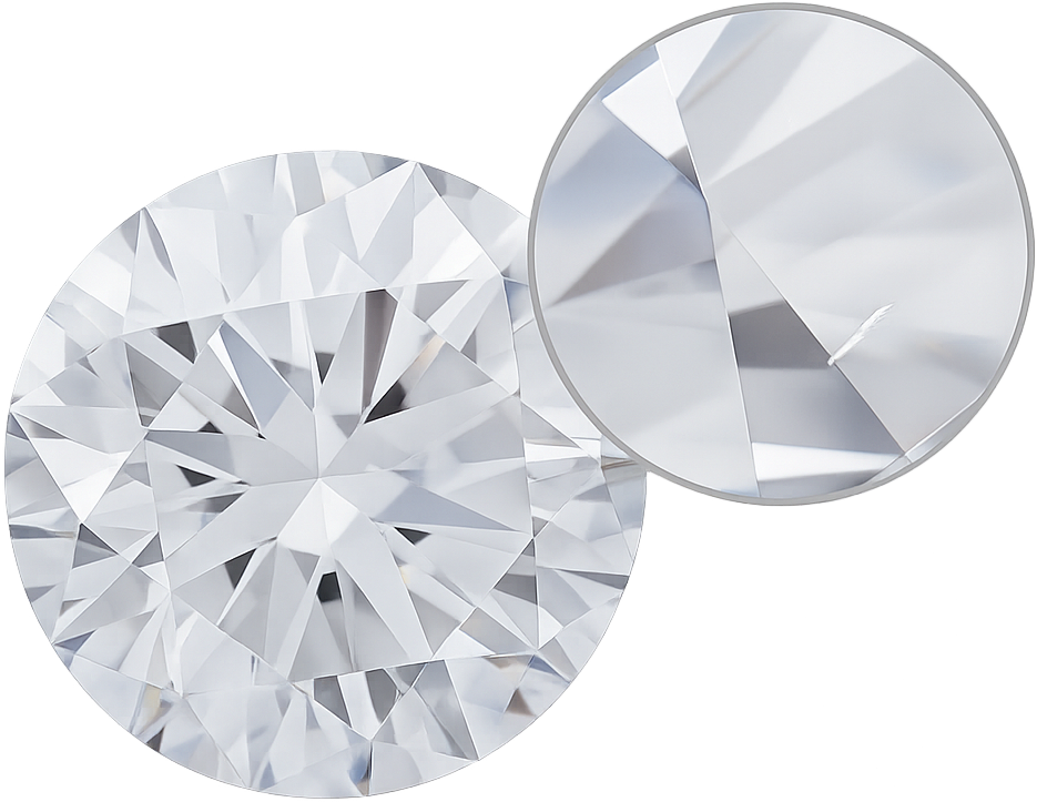 Close up of inclusions in a diamond