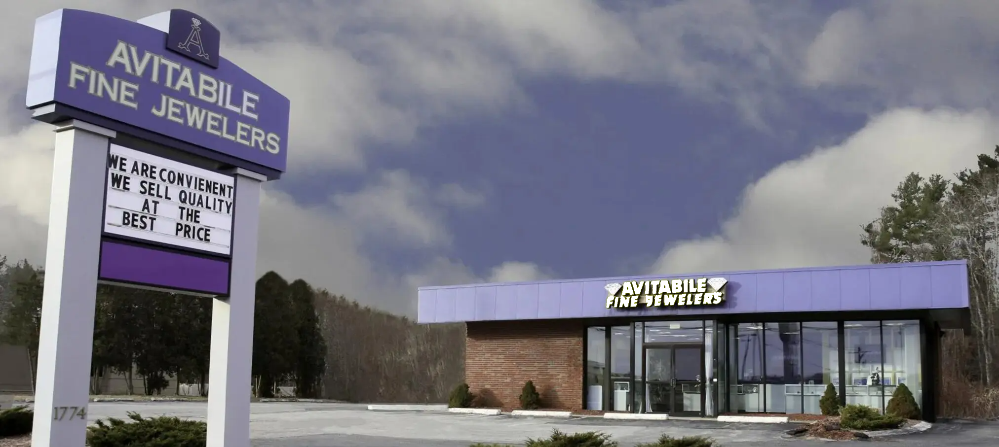 Avitable Fine Jewelers storefront with roadside sign
